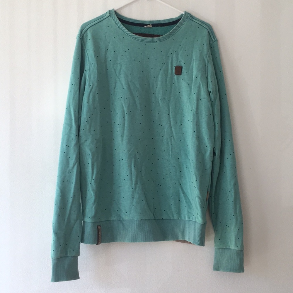 Teal Polladot Naketano Crew Sweatshirt